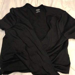 Black V-neck tie shirt